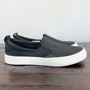 Sperry Crest Twin Gore Embossed Sneaker Slip-On in Black Womens 7.5